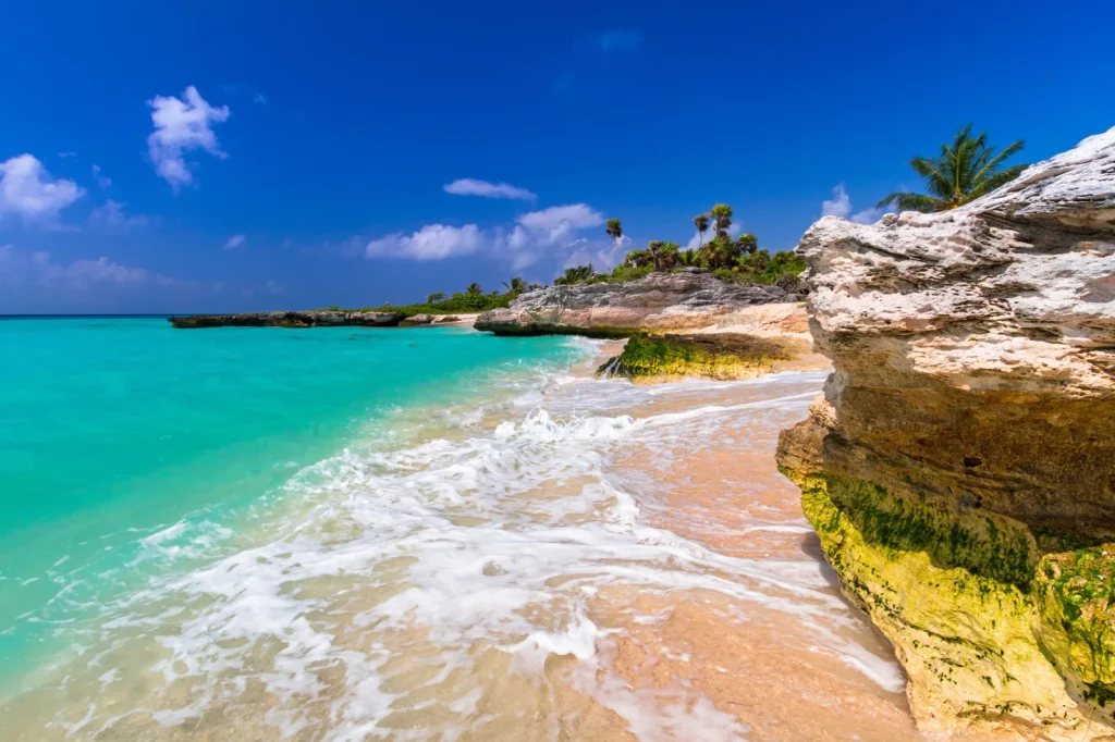 Fifth Avenue Playa del Carmen near the Caribbean beachfront