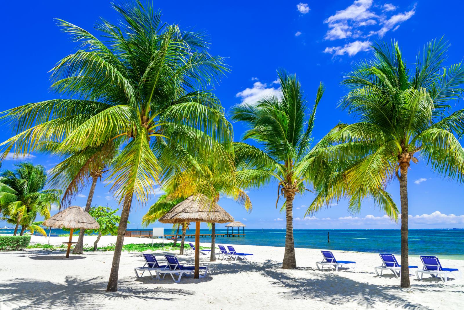 Turquoise Caribbean beach near Playa del Carmen, an easy ride by electric cruiser